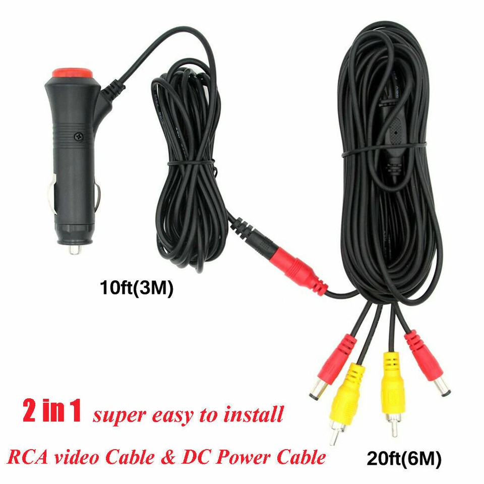 6 /10/ 15/ 20m car video RCA extension cable for rear view backup camera cable - Image 2 of 4