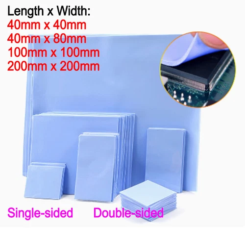 Thermal Conductive Blue Silicone Pad 0.5mm 1mm 1.5mm 2mm 2.5mm 3mm Thickness