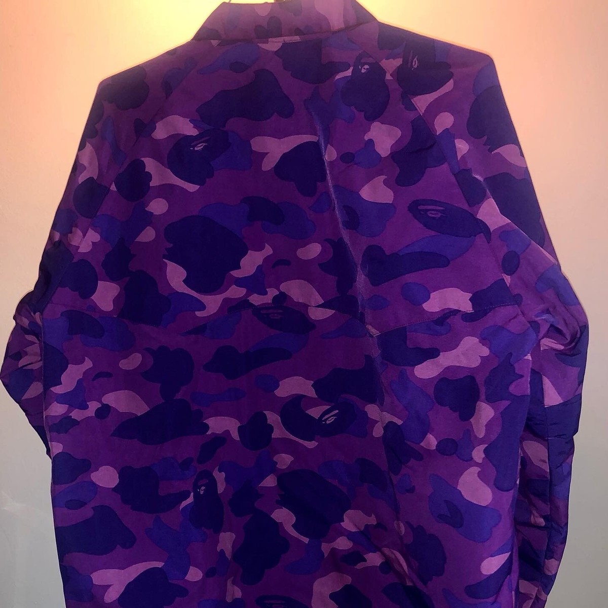 OG BAPE - A BATHING APE Purple Camo Logo Coach Jacket OG BAPE - A BATHING APE Purple Camo Logo Coach Jacket