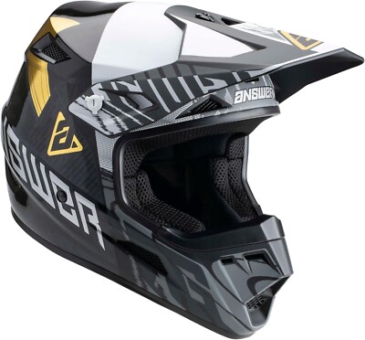 Answer Racing Ronin Motorcycle Helmet Black/Gold MX Off-road ATV UTV BMX  XXL | eBay