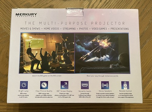 Merkury Innovations 800 Lumens Lumense Gen Projector White MI-P001U-199 - Picture 2 of 2
