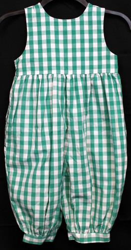 VTG Kelly's Kids Green Plaid Bubble Romper 4 Lipstick Compact Brush Applique Gir - Picture 4 of 6