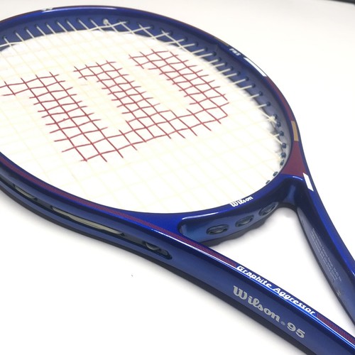 Wilson Graphite Aggressor 95 Grip 4 5/8 High Beam Tennis Racket EUC New Grip - Picture 6 of 12