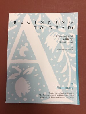 Beginning To Read: Thinking And Learning About Print, Marilyn Adams
