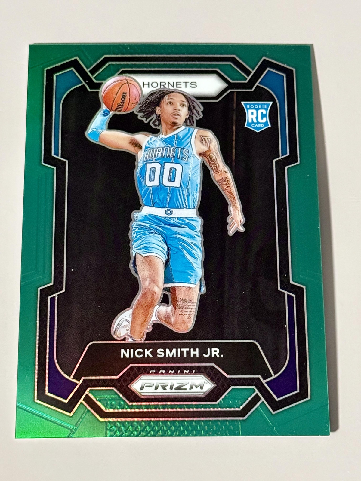 2023-24 Panini Prizm Green #135 Nick Smith Jr. RC Charlotte Hornets