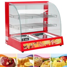 800W Commercial Hot Food Warmer Pizza Pasties Display Cabinet Counter Showcase