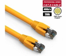 1- 50Ft Cat8 Shielded 24AWG 40G RJ45 Network LAN Ethernet S/FTP Lot Cable Yellow