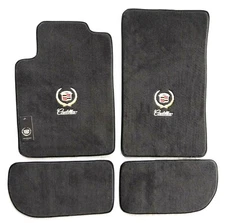 ACC Floor Mats to Fit 2008-2012 Cadillac CTS 4PC Ebony Carpet w/Double Gold Logo