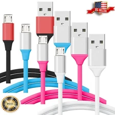 3 Pack Fast Charging Micro USB 2.0 Cable Charger For Android Samsung Kindle Fire