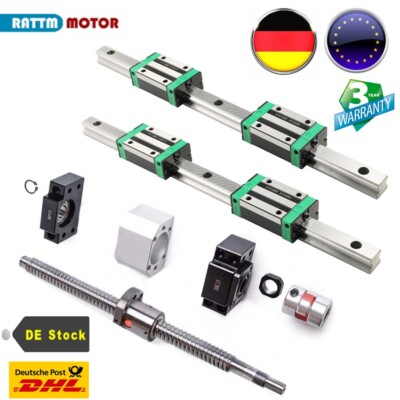 〖DE〗2pcs HGH20 Linear guide rail 20mm +SFU2005 Ballscrew 1500MM Length+BK/BF 15