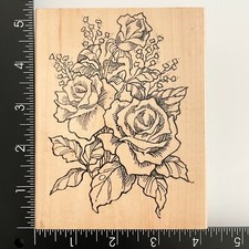 Stampendous Classic Roses R031 Wood Mounted Rubber Stamp