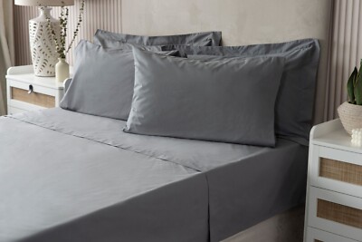 200 Fadenzahl Polycotton Bettwäsche von Belledorm alle Größen in grau