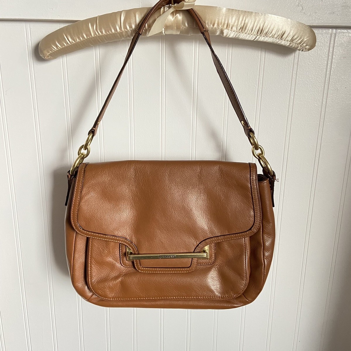 Coach Taylor Handbag F27481 Saddle Brown Leather Purse NOTE