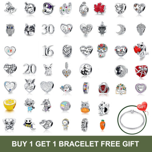 BAMOER Authentic European 925 Sterling Silver DIY Charms For Women Bracelet Bead - Picture 1 of 73