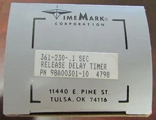 SIGNALINE TIME MARK 361-230-.1 Sec Relay Timer 98A00301 10 4798