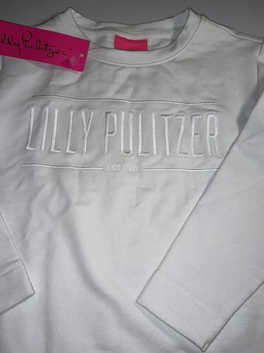 Lilly Pulitzer NWT Girls Mini Ballad Sweatshirt White LP Embroidery $64 Size XS - Picture 14 of 24