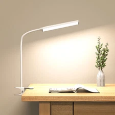 LED Desk lamp Eye-Caring Clip on Light Gooseneck Lamp for Home Office