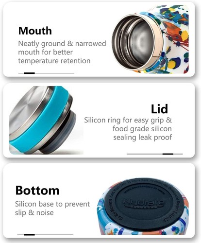 Hydrate Factory Vacuum Insulated Stainless Steel Bottle. 520ML Splash Paint - Picture 2 of 5