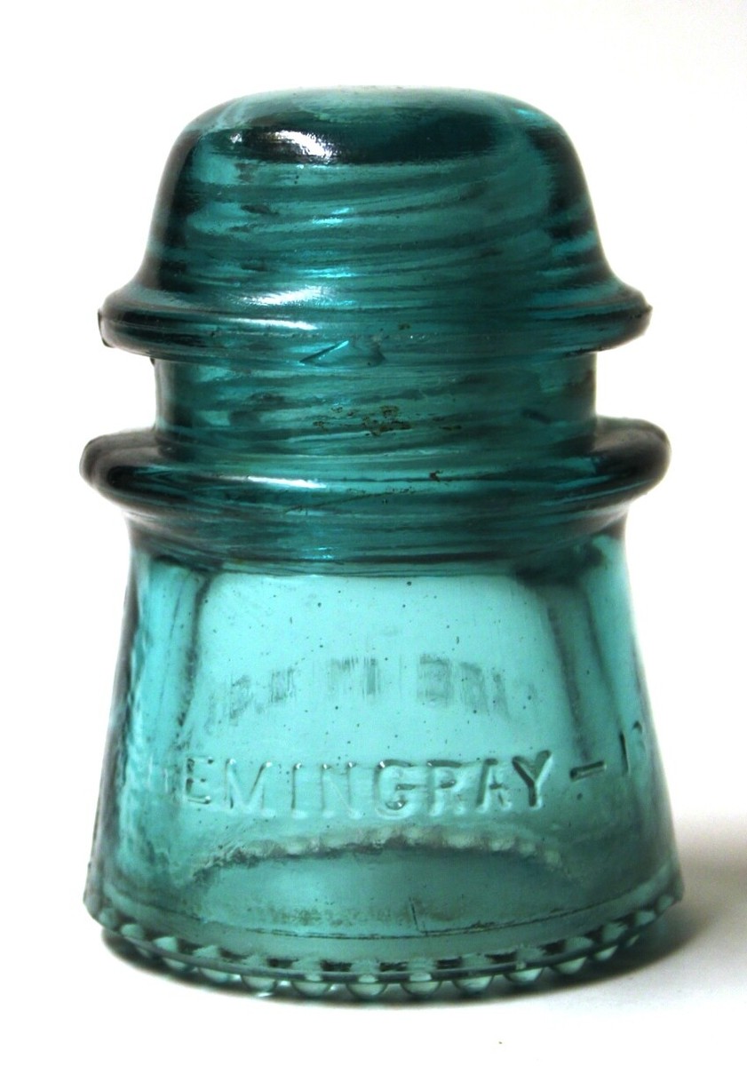 Vintage Hemingray No. 16 Aqua Blue-Green Glass Insulator Pole Cap
