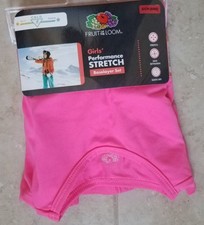 New Fruit of the Loom Girls Performance Stretch Baselayer Set Pink S 6/6X 
