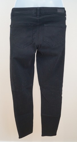 PAIGE THE VERDUGO ANKLE Black Gold Glitter Skinny Crop Jeans Pants Sz:26; IL27" - Picture 4 of 6