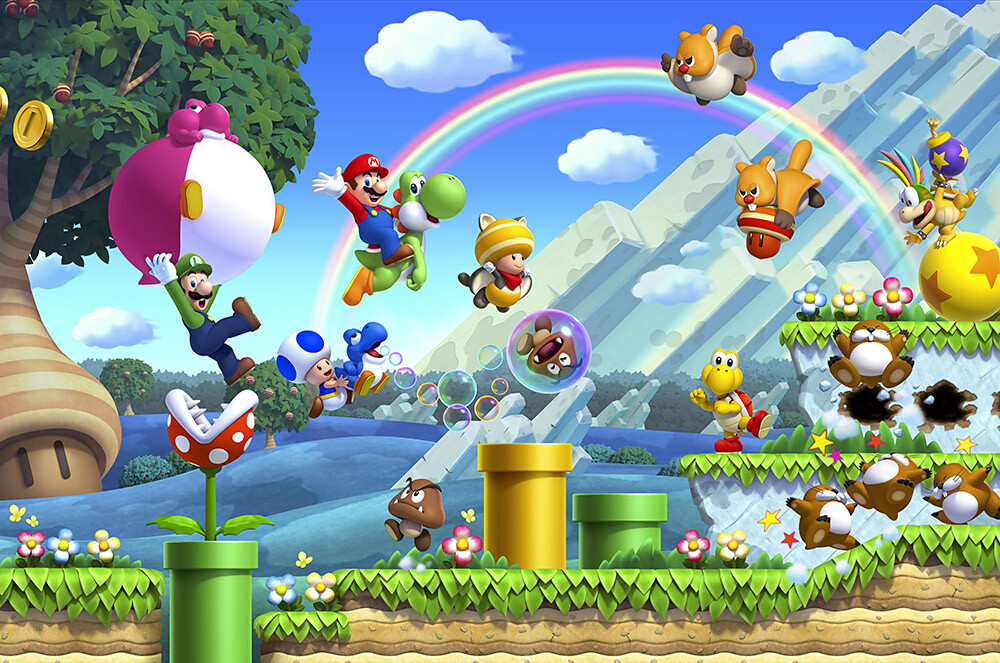 New Super Mario Bros Nintendo Wii DS 3DS 2 Premium POSTER MADE IN