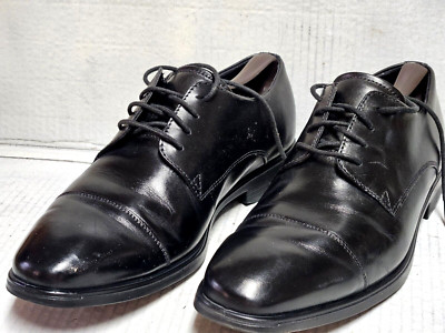 Ecco Oxfords Black Leather Cap Toe Melbourne Shoes 10 M