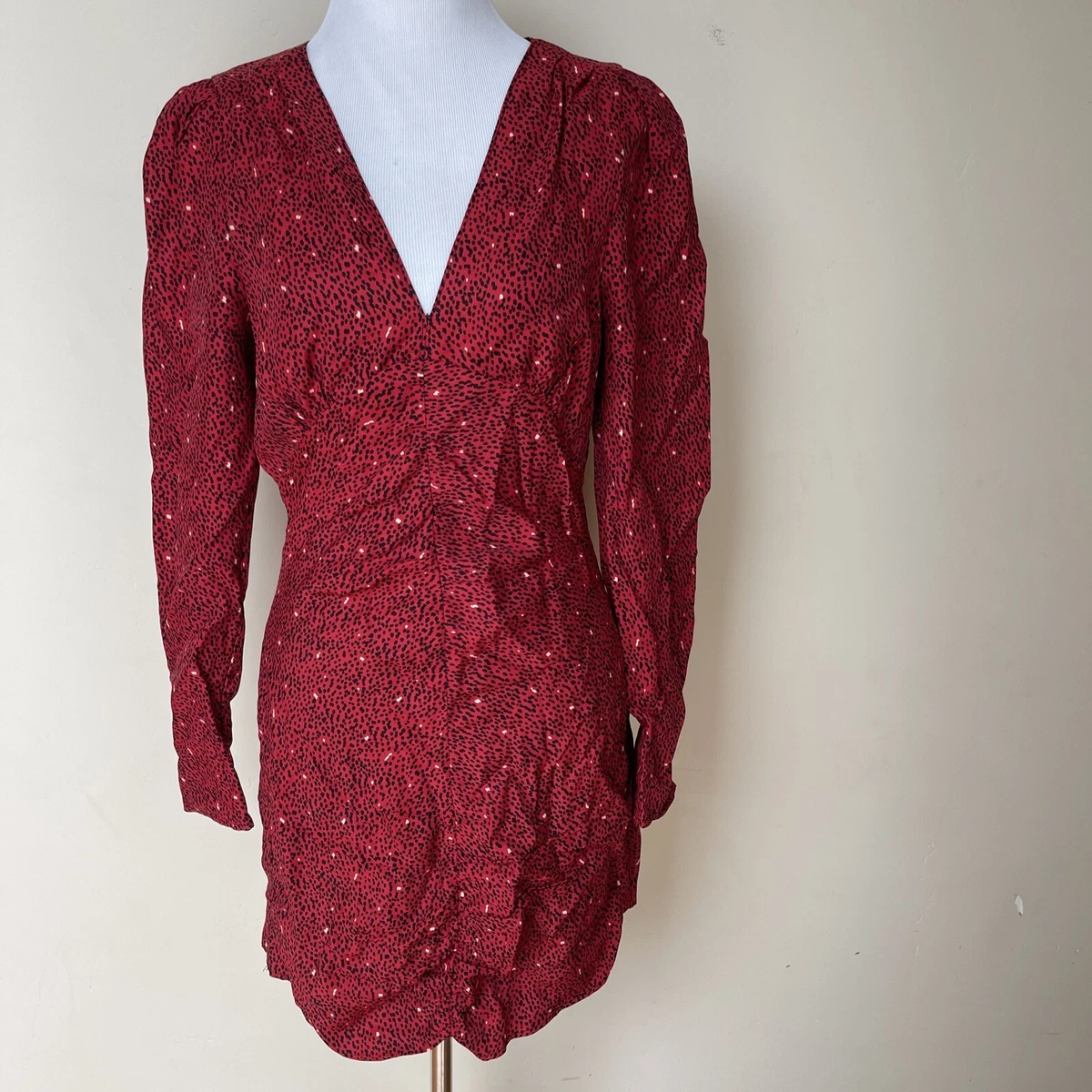 Animal print dress zara red shop