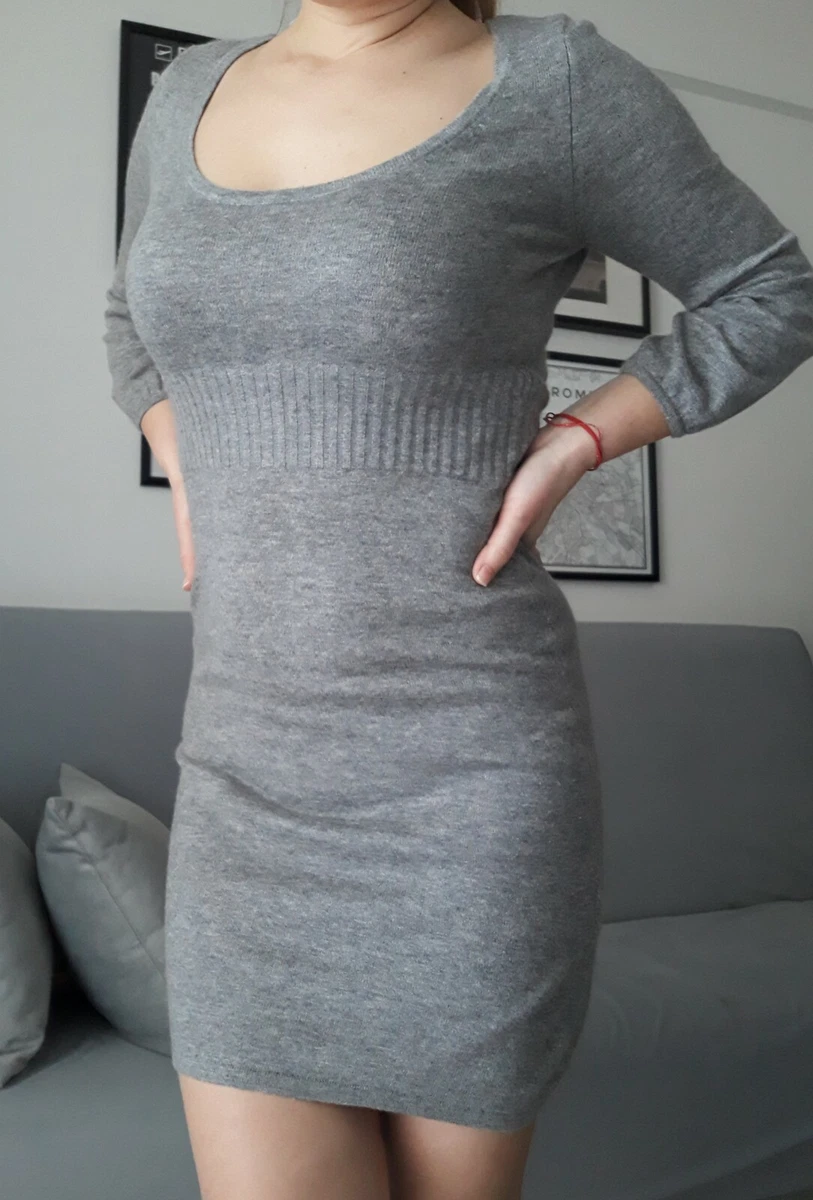 H M DIVIDED VESTITO DONNA MANICA LUNGA MISTO LANA eBay