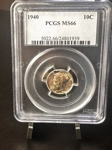 1940 Mercury Silver Dime PCGS MS66