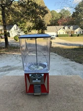 25, 50 Cents Commercial Candy Gumball Vending Machine Red Metal