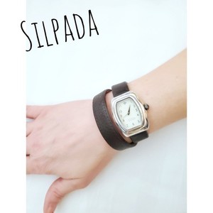 Silpada Silver Brown THAT'S A WRAP Watch With Wrap Around Leather Band   