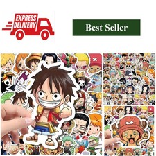 One Piece Anime Stickers 55pc Waterproof Bandai Decals DIY Laptop Phone