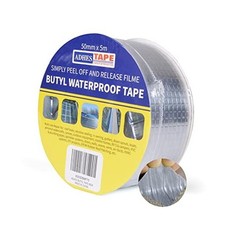 ADHES Butyl Tape Waterproof Tape, 2in x6ft Aluminum Foil Tape, 50mm x 5m 1 Grey