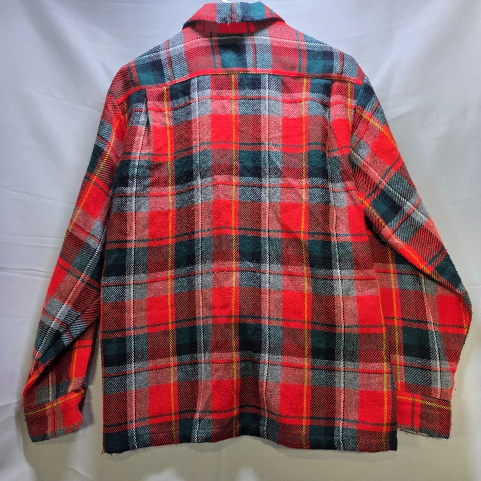 Camisa de franela vintage Dutchmaid para hombre años 60 tartán a cuadros roja 15-15,5 brazo 32,5 Foto 2 de 4