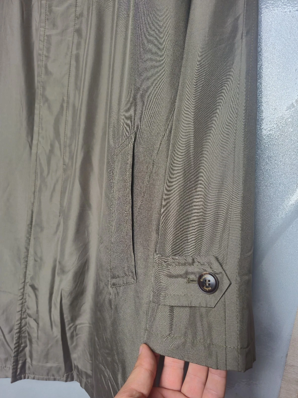 Ermenegildo Zegna Microsilk Trench Coat Silk Italy Water Repellent Sz 54 image 3