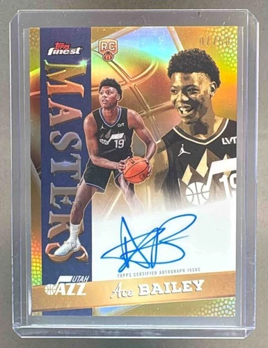Ace Bailey 2025 Topps Finest #MA-AB Gold Refractor Masters Rookie RC Auto /50