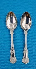 2-Wallace Queens Glossy 18/10 Stainless TEASPOONS 6"