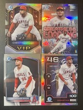 2025 Bowman Chrome Christian Moore 4 Card Lot - Base, Top 100, VIP, Greatness