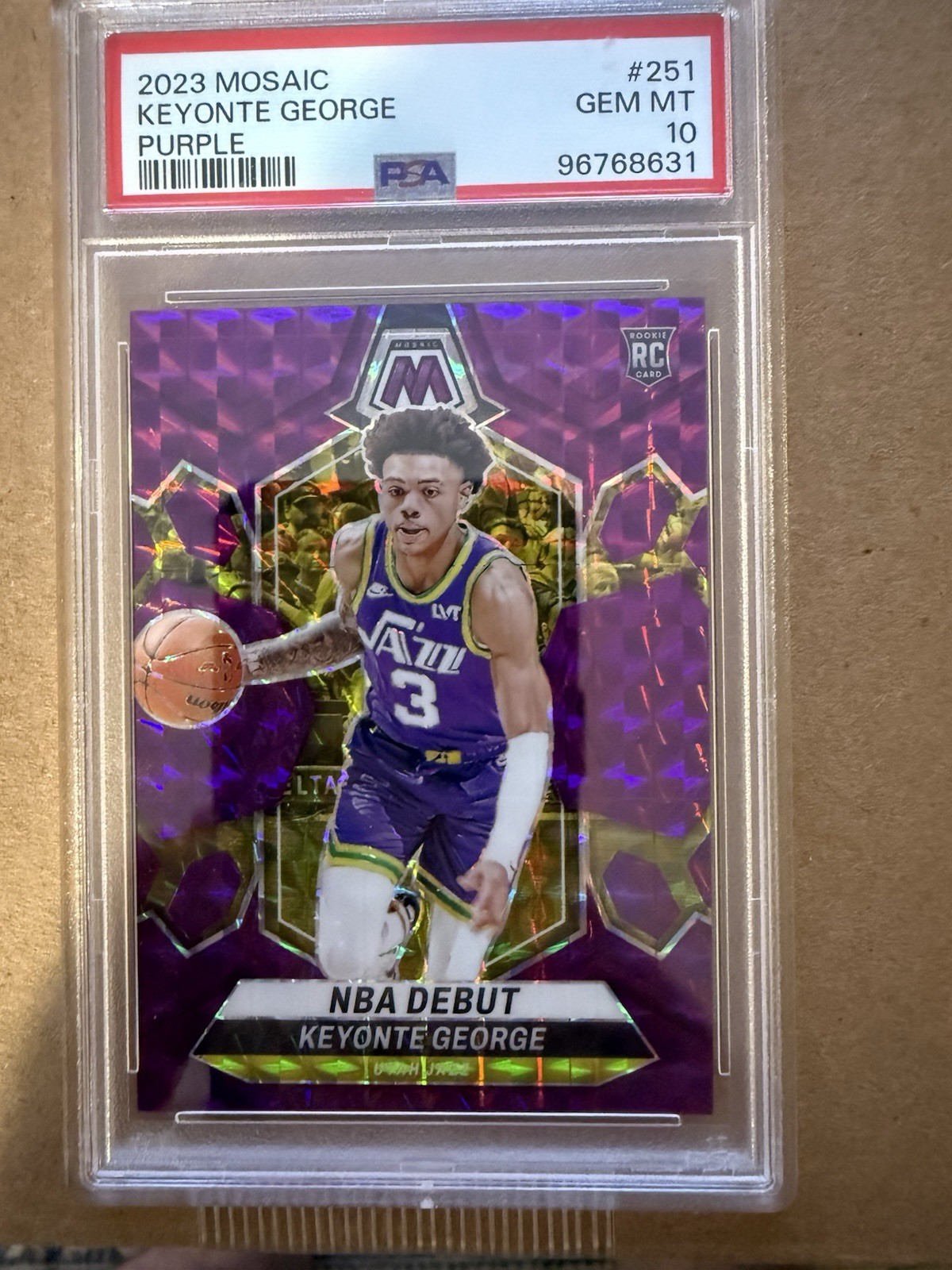 2023 Mosaic Keyonte George Purple Refractor #251 PSA 10 Gem Mint /99 RC Jazz