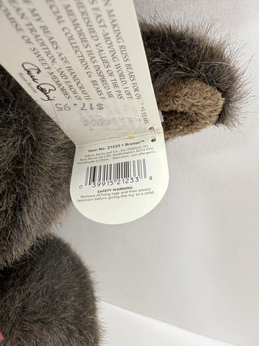 Russ Berrie Broose Holiday Plush Teddy Bear in Moose Reindeer Brown Costume 11" - Picture 9 of 11