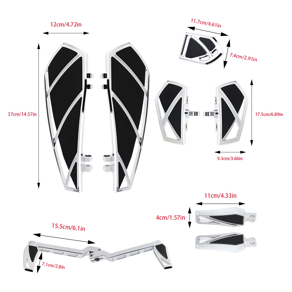 Chrome Phantom Floorboards Footpegs Shifter Peg Pedal Kit For Harley Touring
