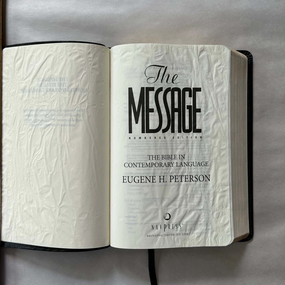 The Message Bible in Contemporary Language Eugene Peterson Leather Black - Image 3 of 4