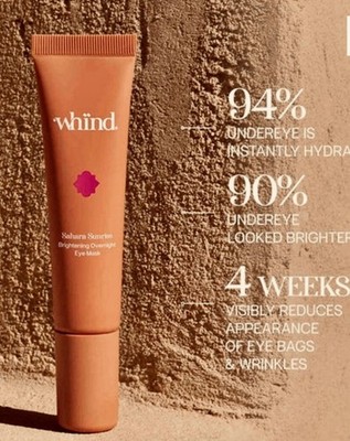 Whind Sahara Sunrise Brightening Overnight Eye Mask Full Size 15 ml NEW +Gift 