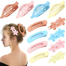 12 Pcs Candy Colors Flat Hair Clips, Flat Claw Clips for Women, Matte Non-Slip