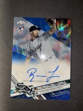2017 Topps Chrome Rookie Auto Reynaldo Lopez Braves: Blue Wave Refractor /75
