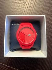 New LACOSTE L.12.12 Collection Red Resin Watch Silicone 2010988 - SHIPS FREE