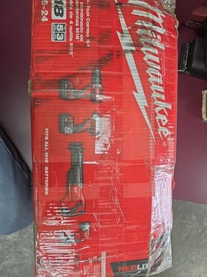 Milwaukee 2696-24 M18 Cordless Combo Tool Kit 4 Tools 2 Batts 1 Charger 1 Bag