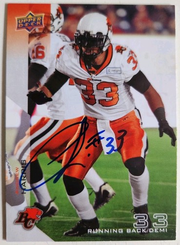 Andrew Harris Signed 2014 Upper Deck CFL Football card #1 BC Lions - Picture 1 of 2