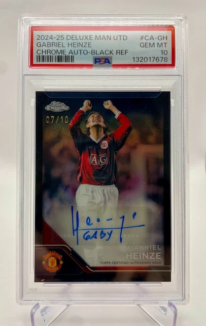 Gabriel Heinze 24-25 Topps Chrome Manchester United Deluxe Black Auto 7/10